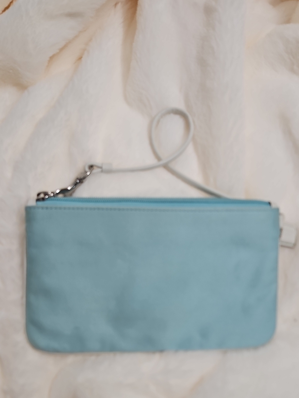Coach Hamptons Y2K Blue Wristlet Pouch Wallet Bag White Trim - Picture 9 of 9